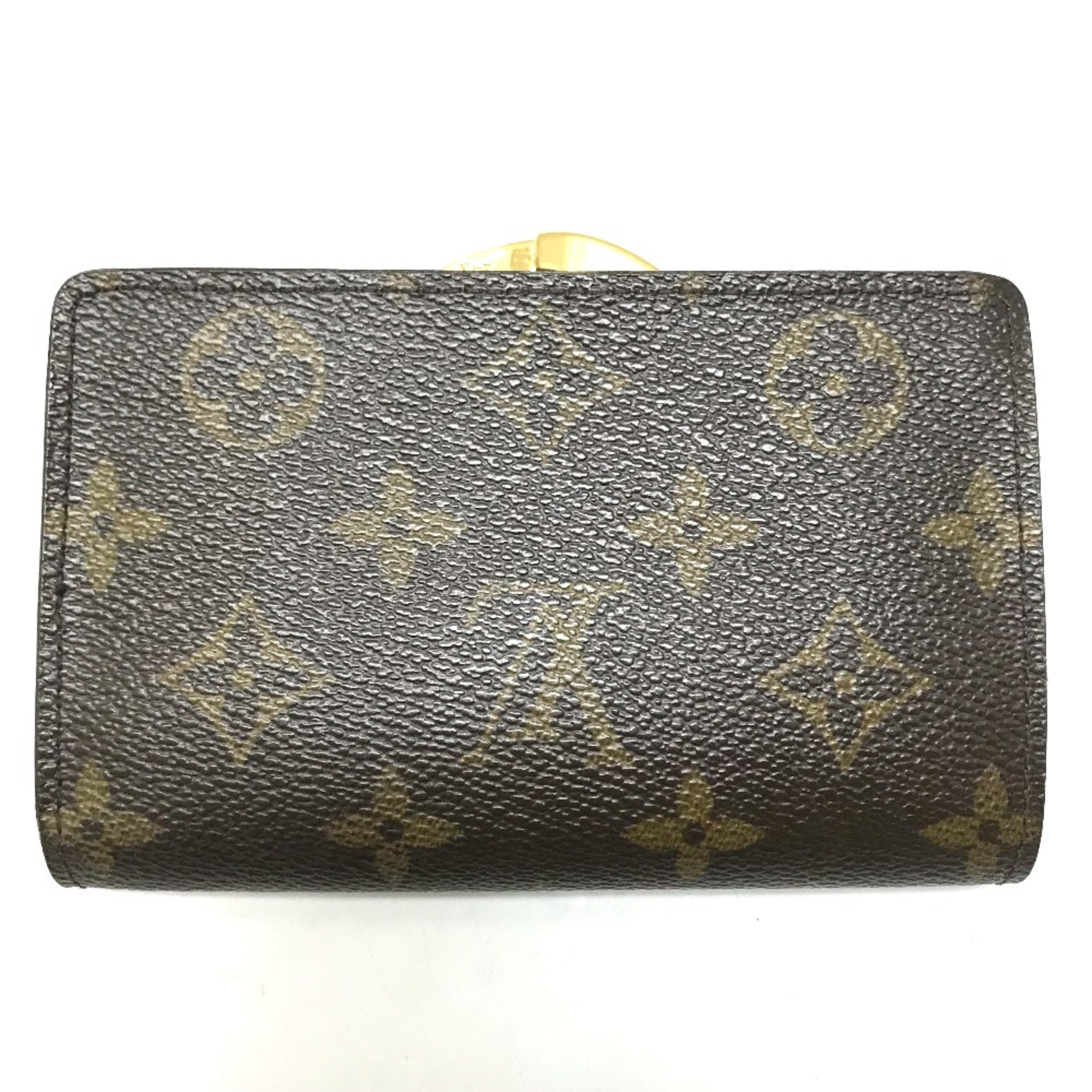 Louis Vuitton M61663 Monogram Kisslock Folded wallet Brown