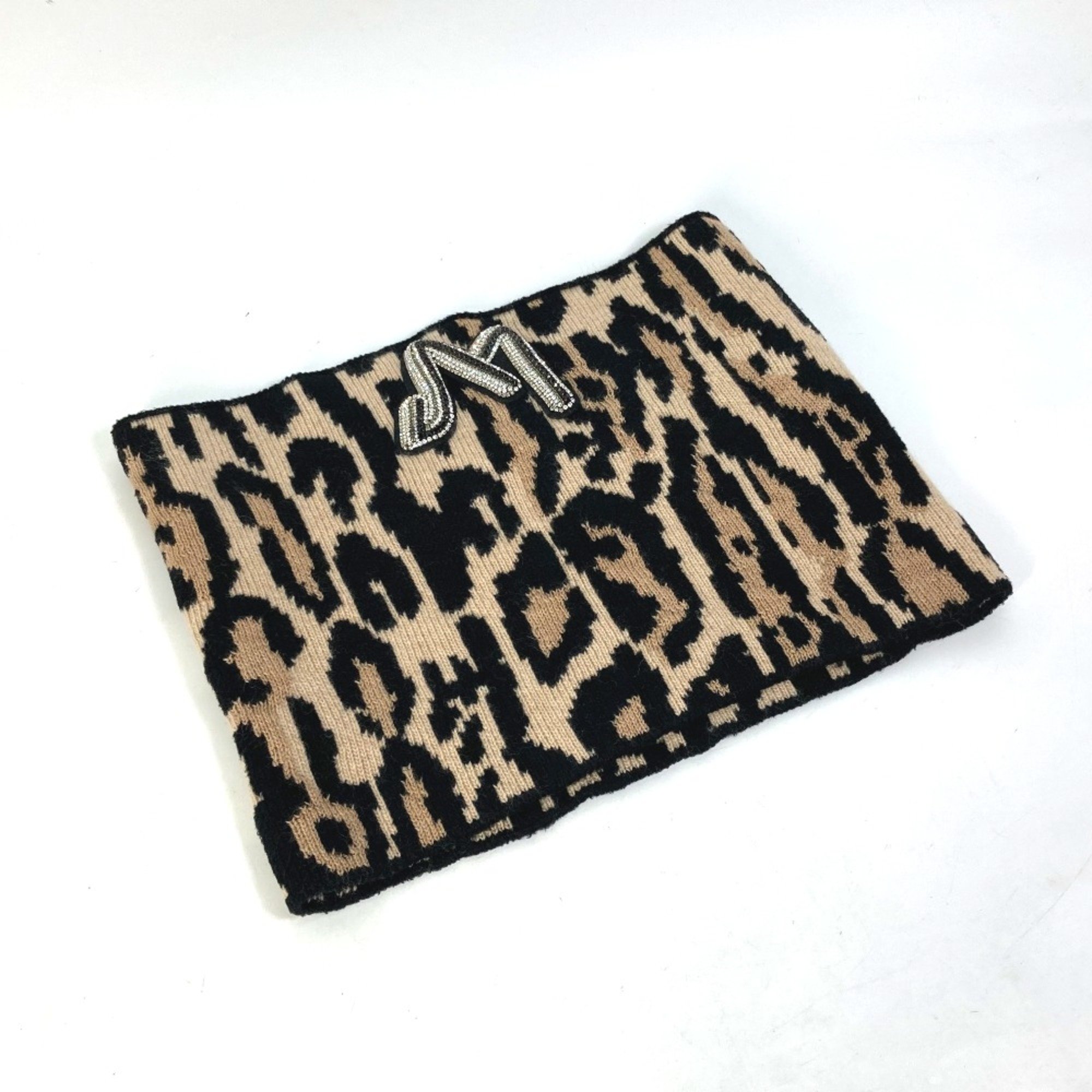 Louis Vuitton M74049 Leopard leopard print Sequin Scarf Brown Black