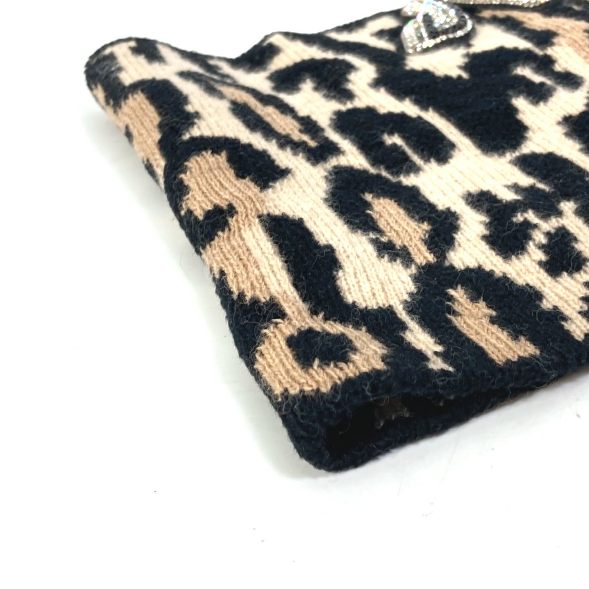 Louis Vuitton M74049 Leopard leopard print Sequin Scarf Brown Black