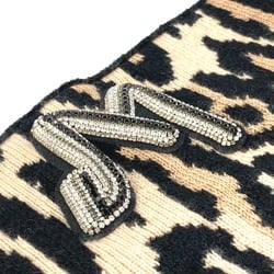 Louis Vuitton M74049 Leopard leopard print Sequin Scarf Brown Black