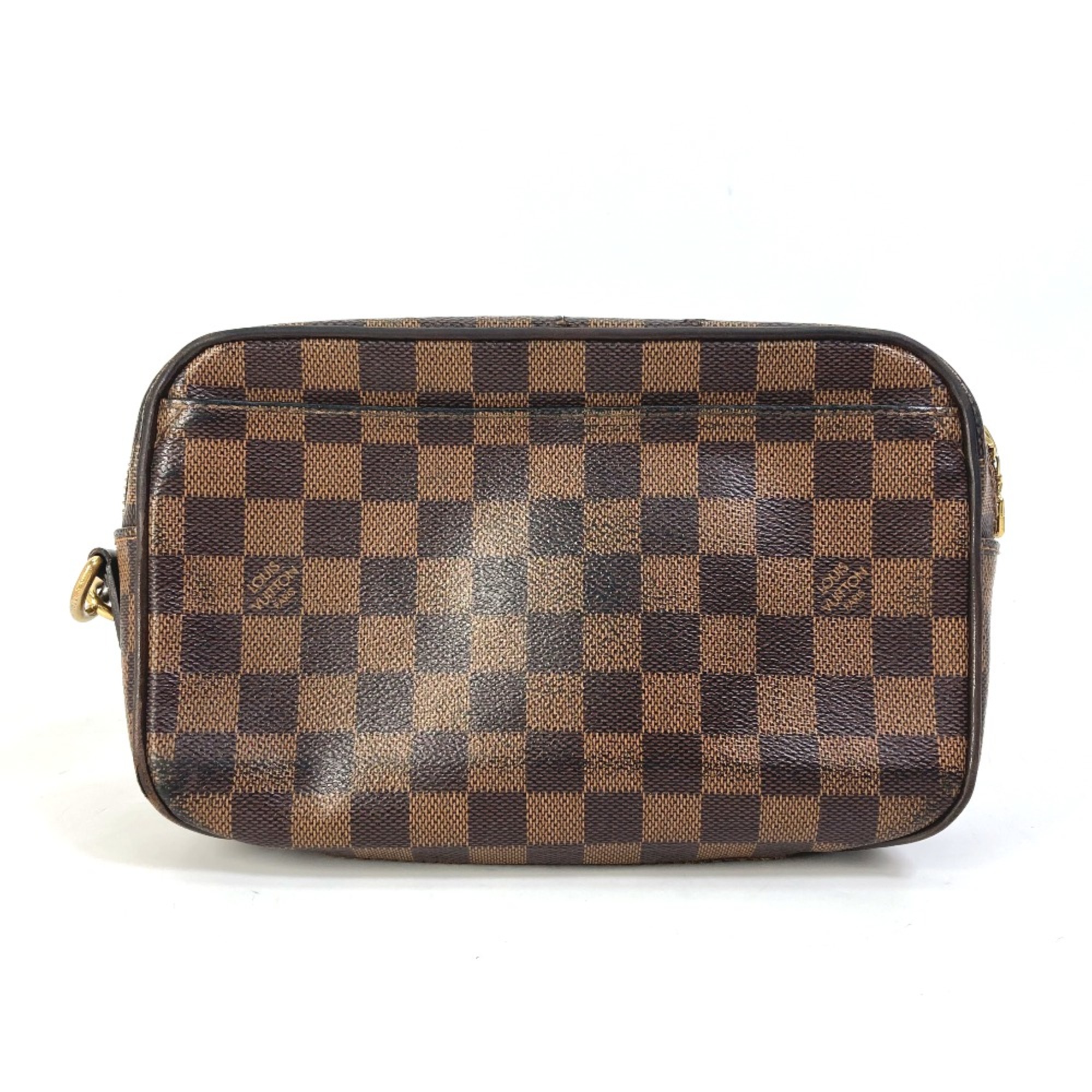 Louis Vuitton N41219 Damier With pouch strap Cluch Bag Ebene Brown