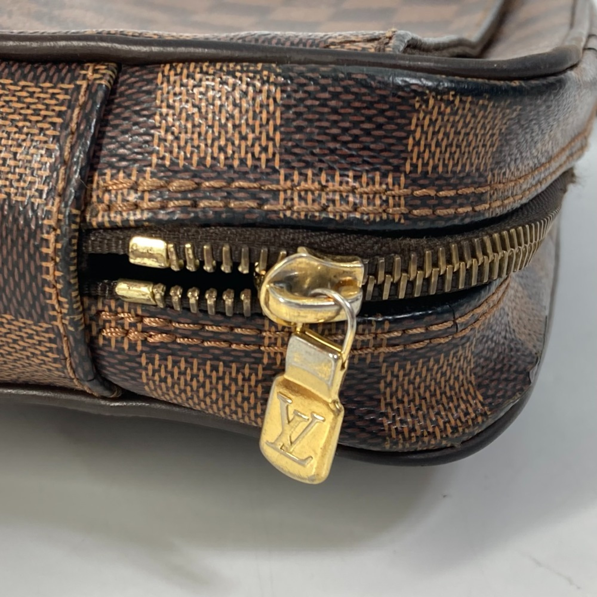 Louis Vuitton N41219 Damier With pouch strap Cluch Bag Ebene Brown