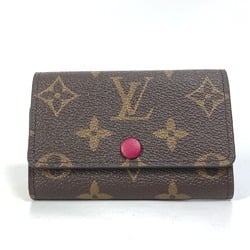 Louis Vuitton M60701 Monogram 6-Ring Key Key Case Fuchsia Brown