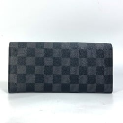 Louis Vuitton N63084 Damier Graphite card holder coin purse ID case Long Wallet Black