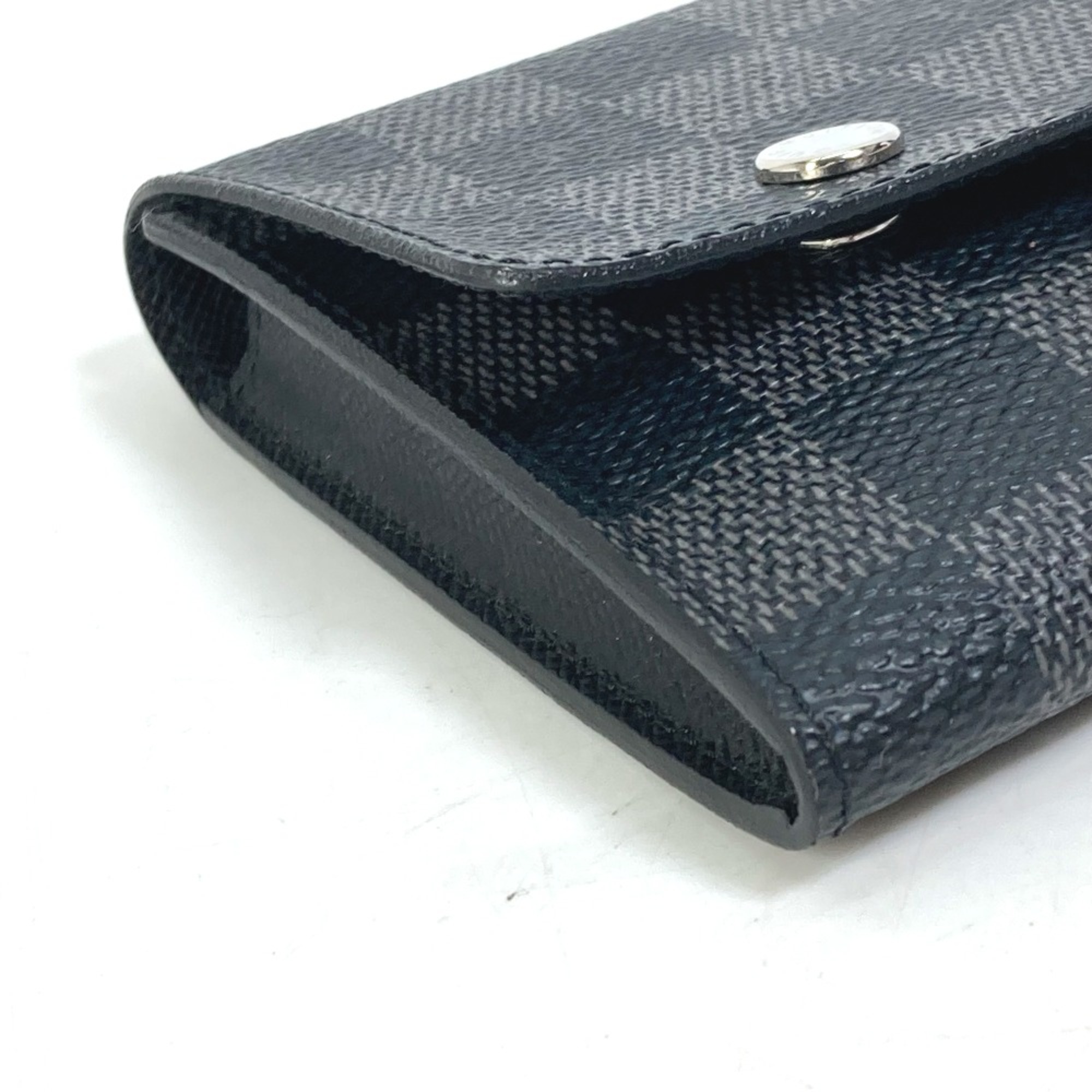 Louis Vuitton N63084 Damier Graphite card holder coin purse ID case Long Wallet Black