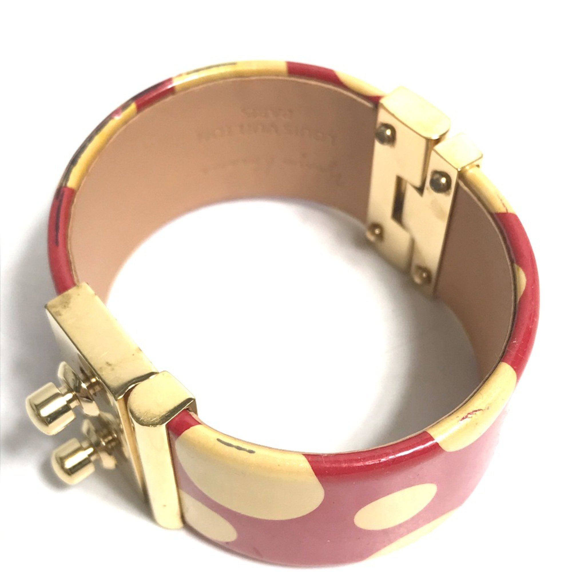 Louis Vuitton Kusama Yayoi Collaboration Bangle Bracelet Red White