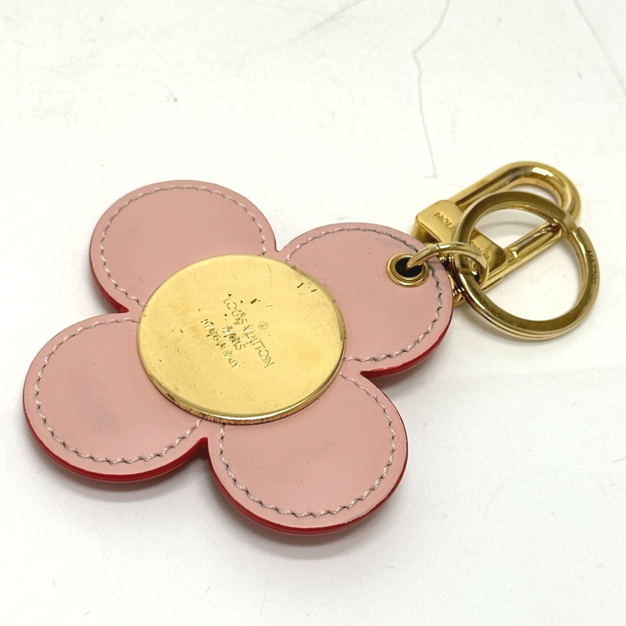 Louis Vuitton M67299 flower Bag Charm Key Holder pink Red