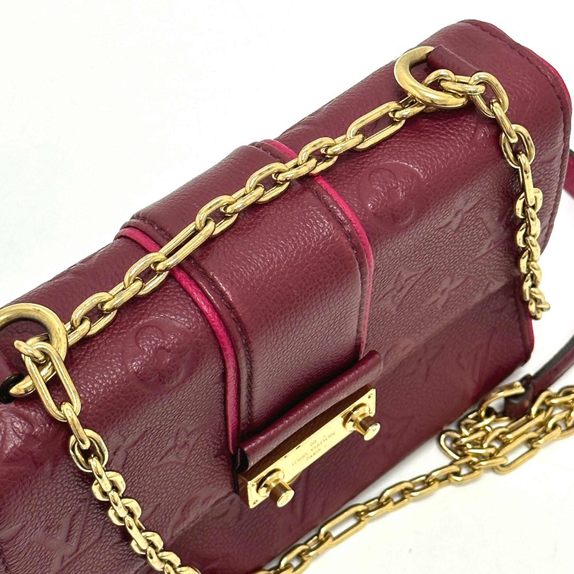 Louis Vuitton M43393 MonogramEmpreinte Bag Chain bag Pochette Crossbody Shoulder Bag Red