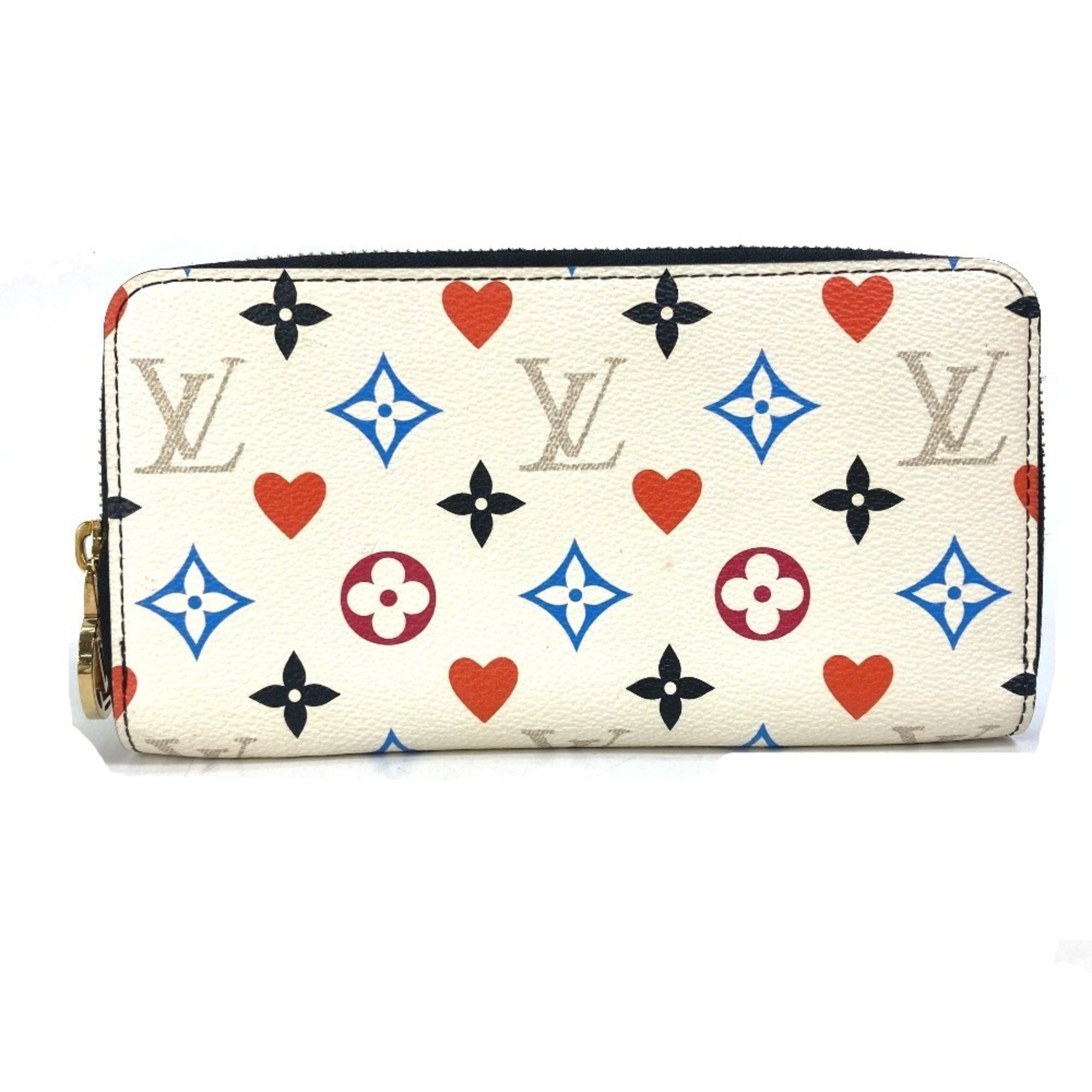 Louis Vuitton M57491 Heart Monogram Multicolore Game on Long Wallet White Black