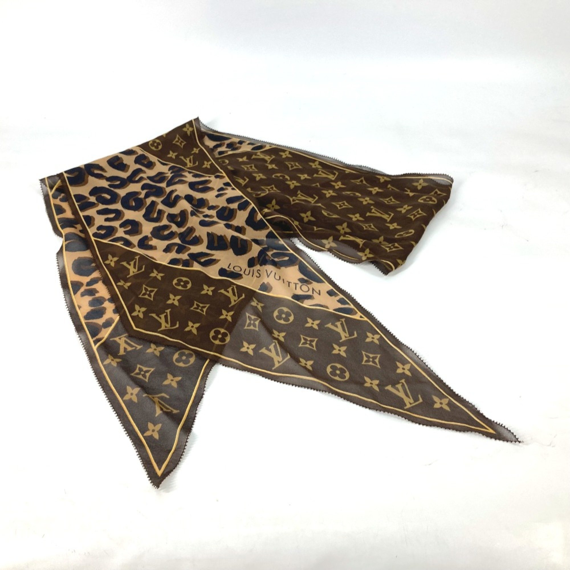 Louis Vuitton Monogram Stole/Shawl/Fashion Accessories Scarf Brown Black