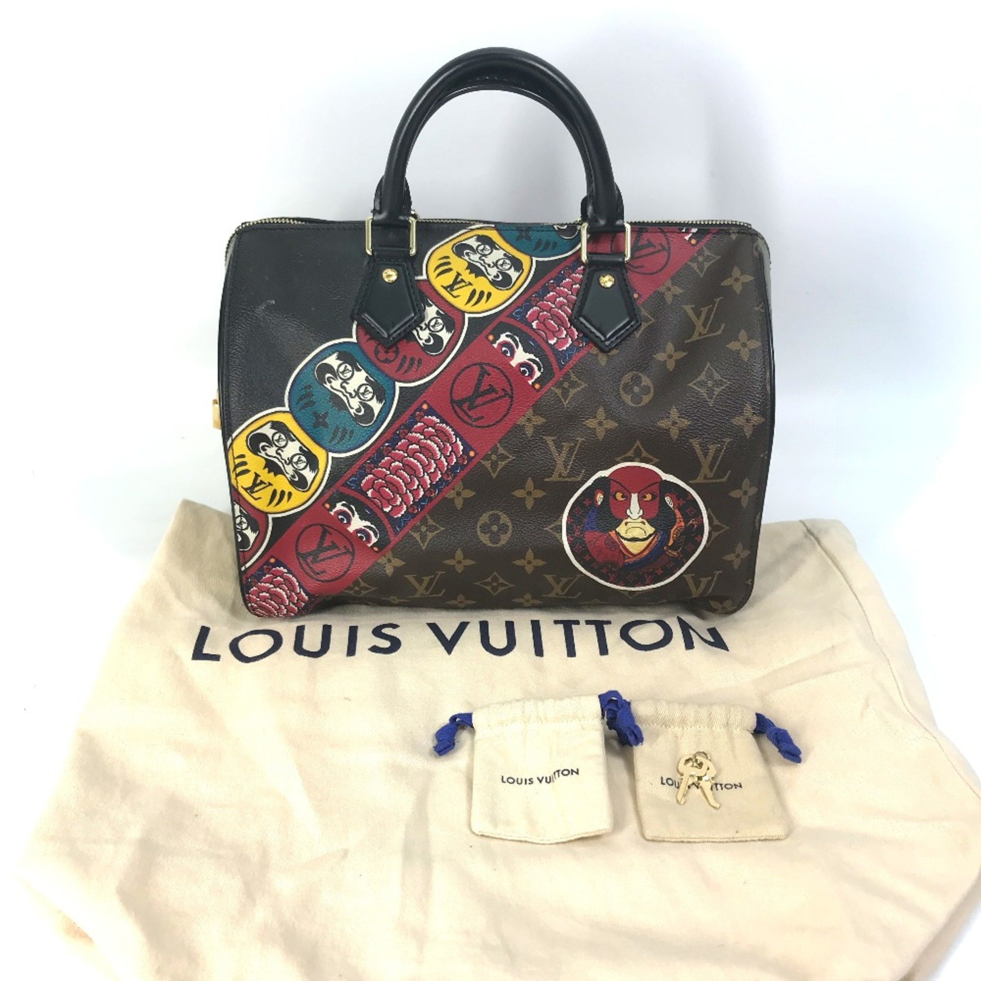 Louis Vuitton M43505 Monogram Kansai Yamamoto Daruma Kabuki Mini Duffle Bag Hand Bag Brown