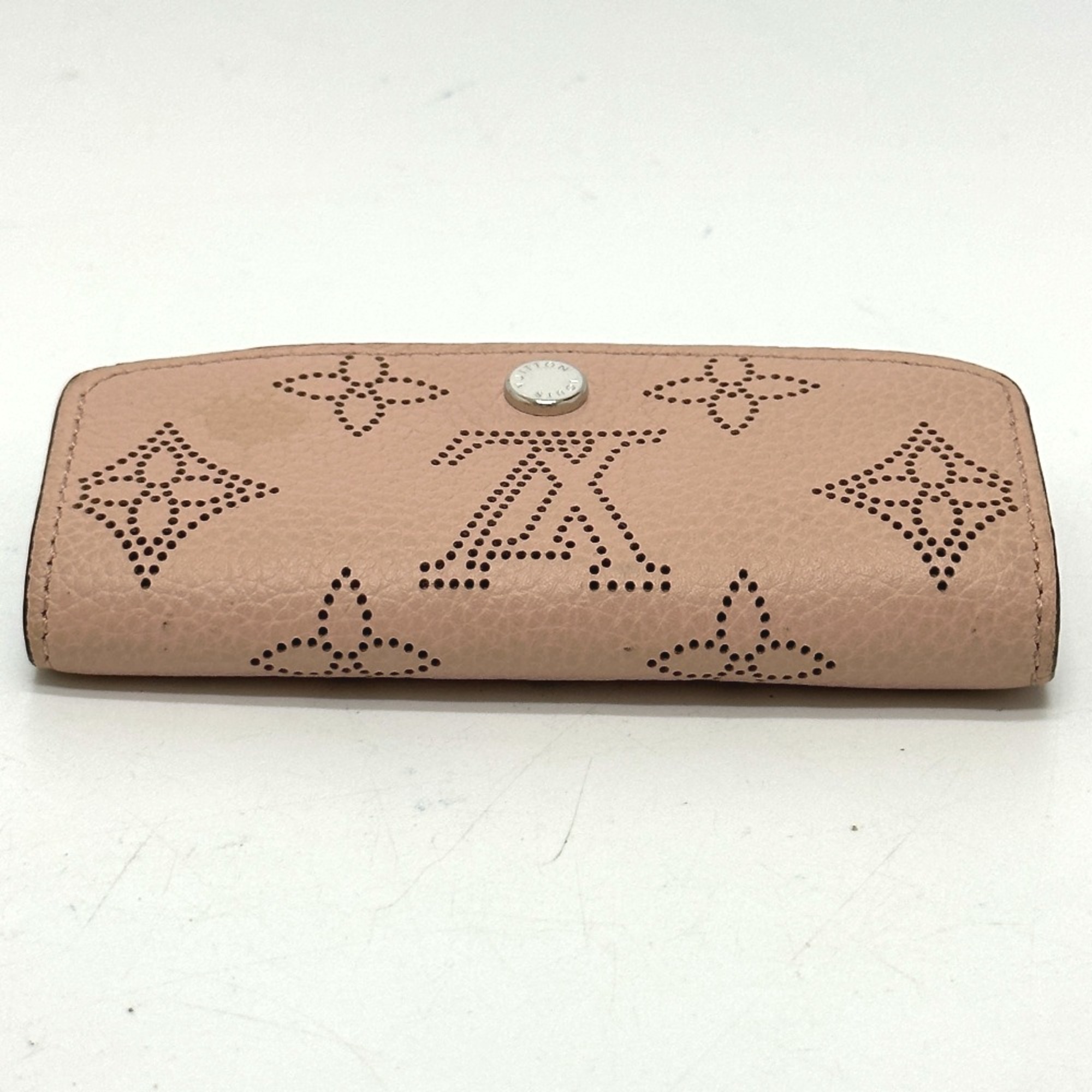 Louis Vuitton M64056 Monogram Mahina 4-Ring Key Key Case Magnolia pink