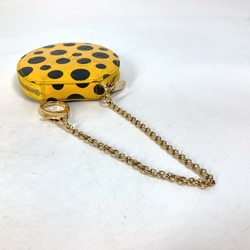 Louis Vuitton M91569 Kusama Yayoi Collaboration Coin Compartment Wallet with Chain coin purse yellow Black