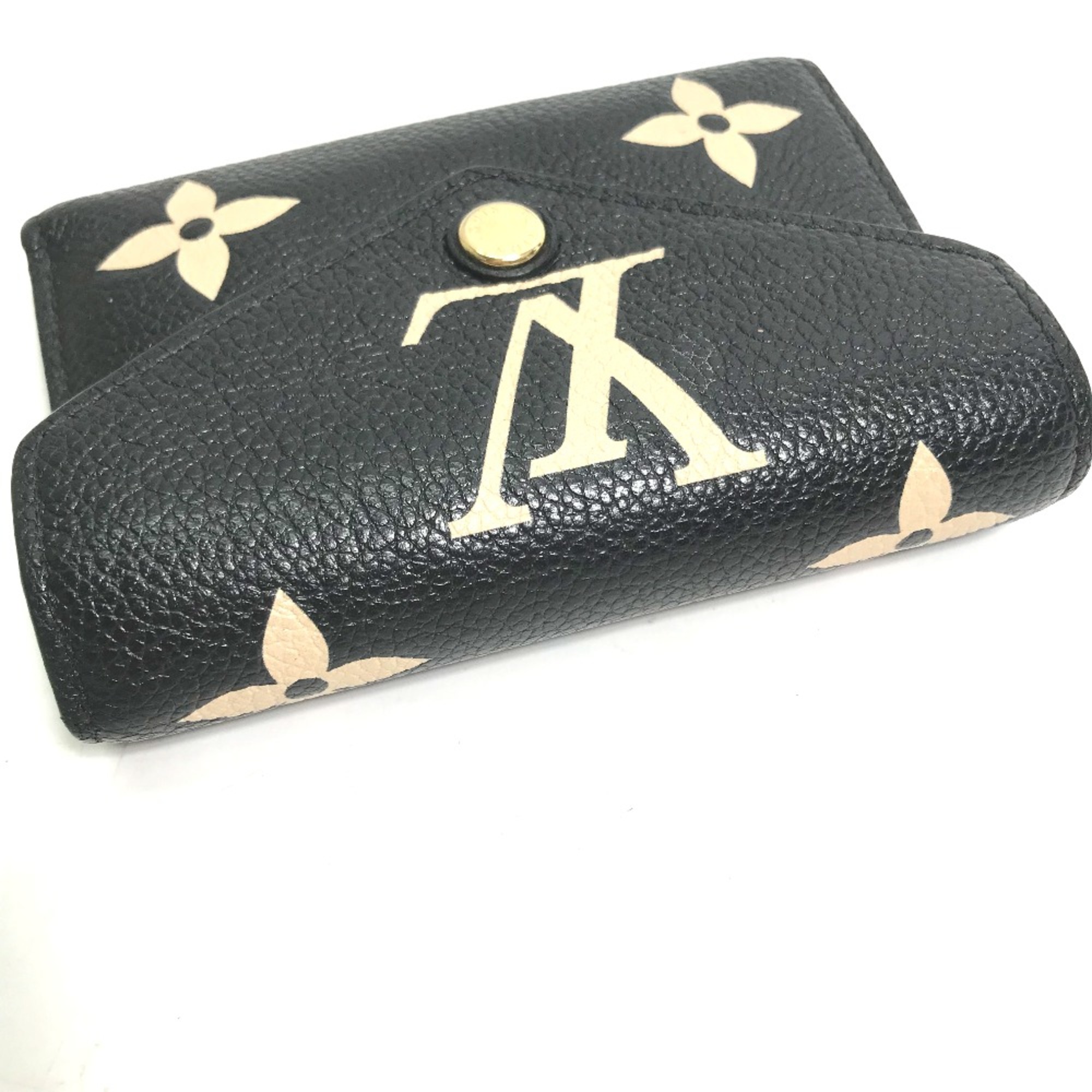 Louis Vuitton M80968 MonogramEmpreinte Compact wallet Trifold wallet Black Beige