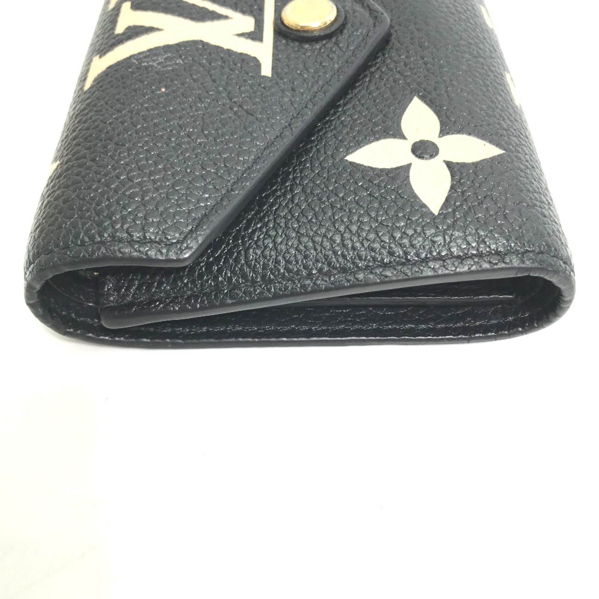 Louis Vuitton M80968 MonogramEmpreinte Compact wallet Trifold wallet Black Beige