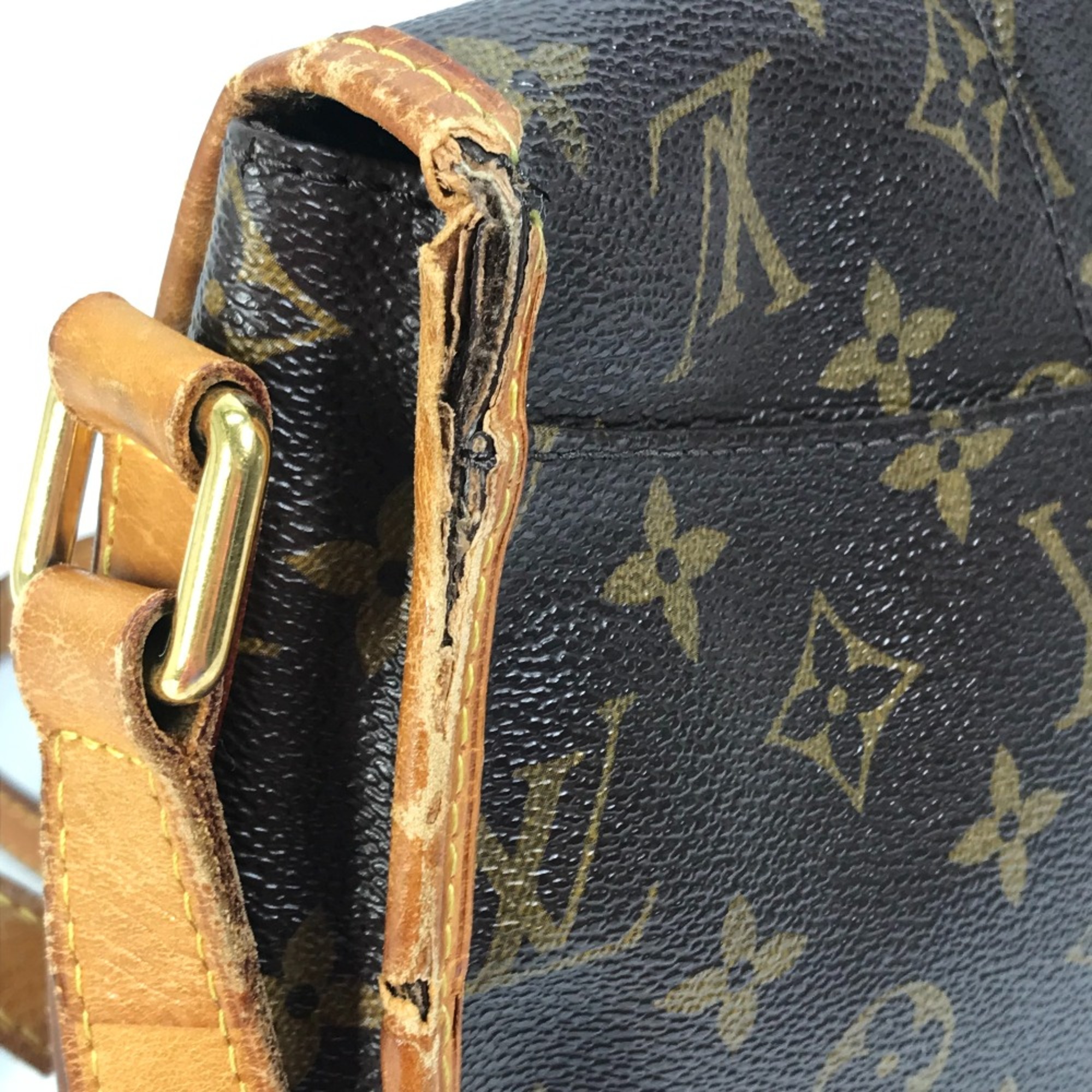 Louis Vuitton M40474 Monogram Crossbody Shoulder Bag Brown