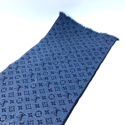 Louis Vuitton M78525 Monogram fringe Scarf Navy