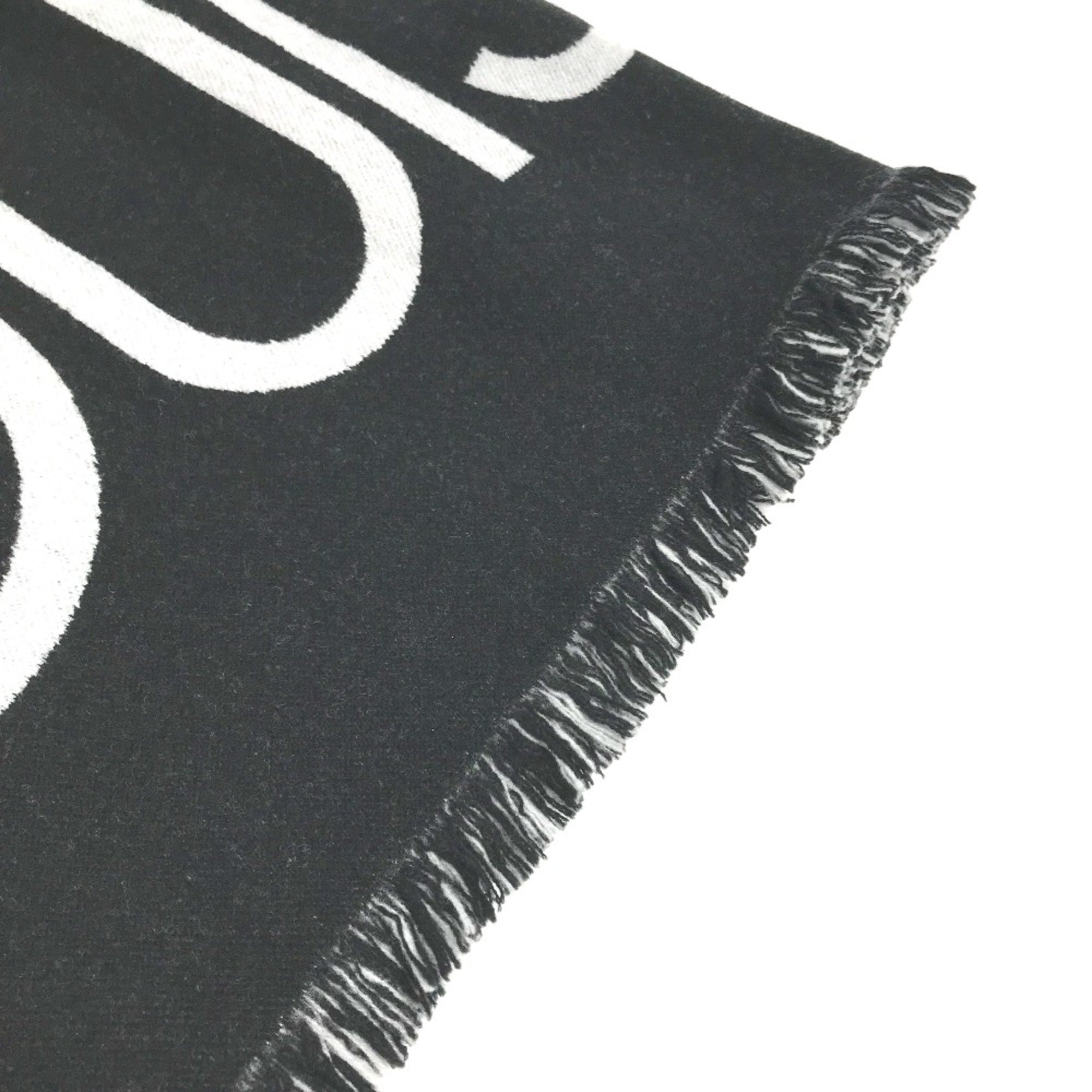 Louis Vuitton M71580 fringe Scarf Black White