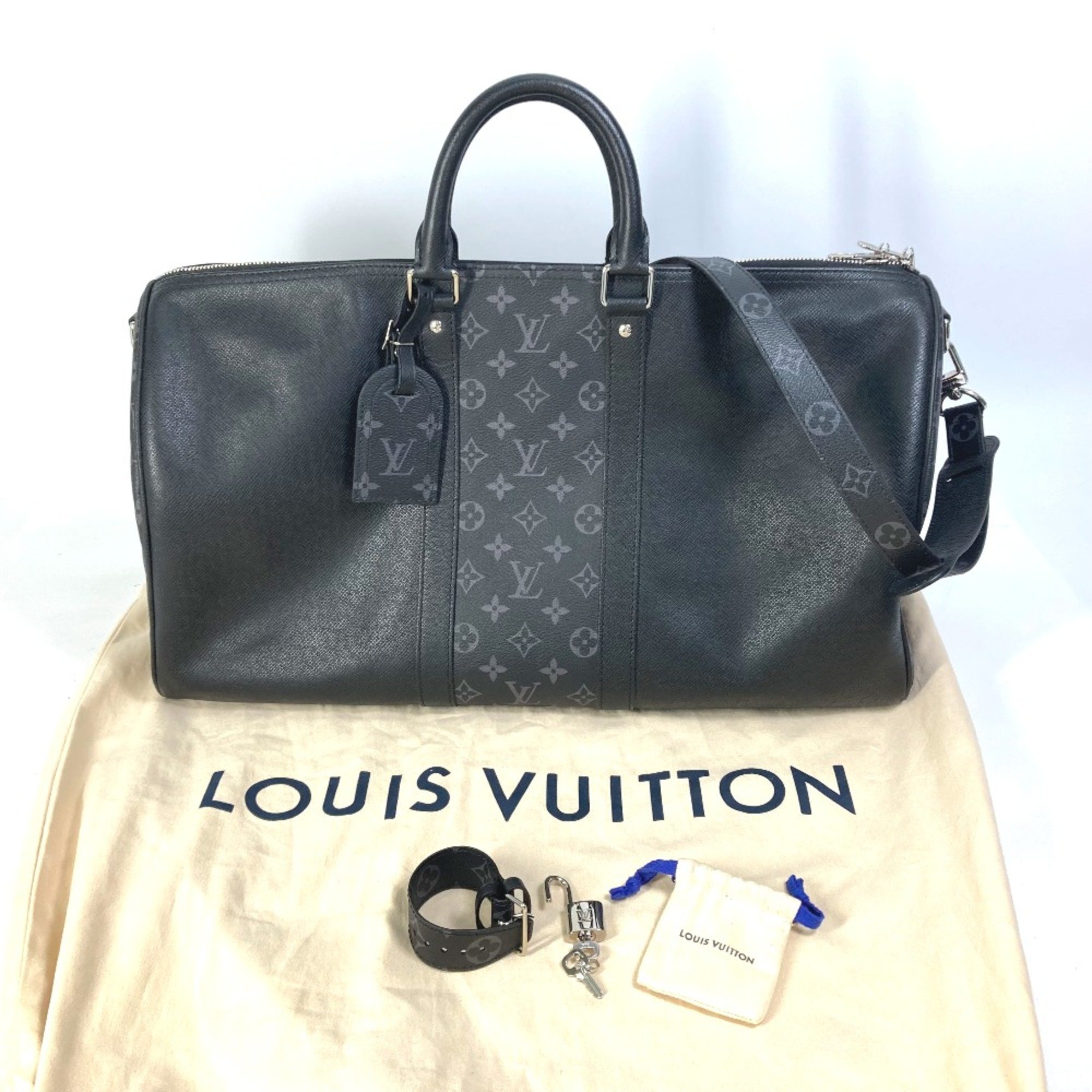 Louis Vuitton M53763 Taigalama 2WAY Travel Bag Shoulder Bag Duffle Bag Black