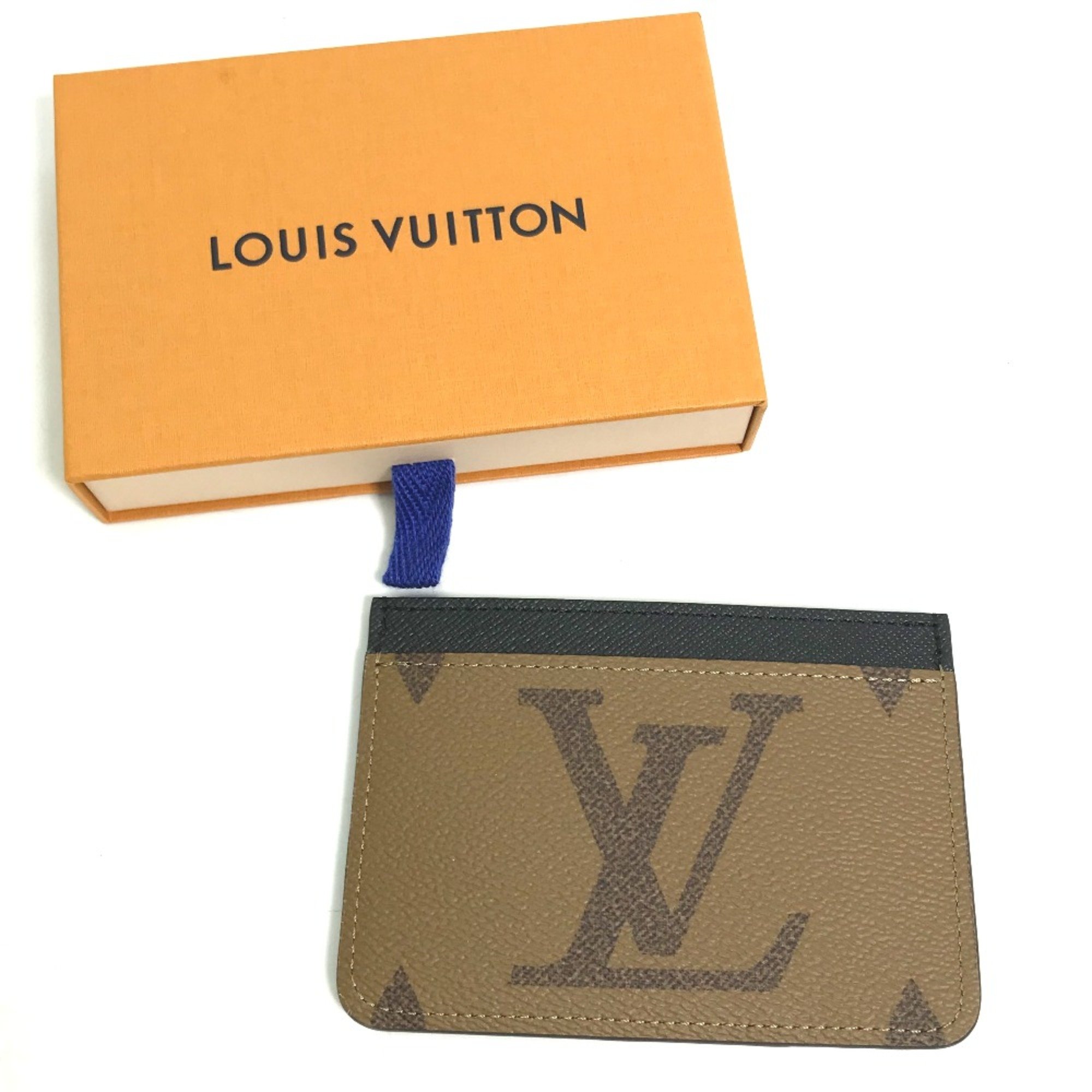 Louis Vuitton M81462 Monogram reverse Pass Case Card Case Card Case Beige Black