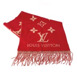 Louis Vuitton M78124 Monogram Giant fringe Scarf Rouge Beige/Red