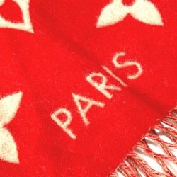 Louis Vuitton M78124 Monogram Giant fringe Scarf Rouge Beige/Red