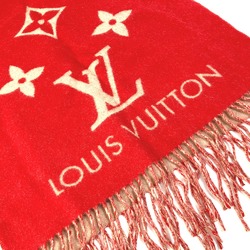 Louis Vuitton M78124 Monogram Giant fringe Scarf Rouge Beige/Red