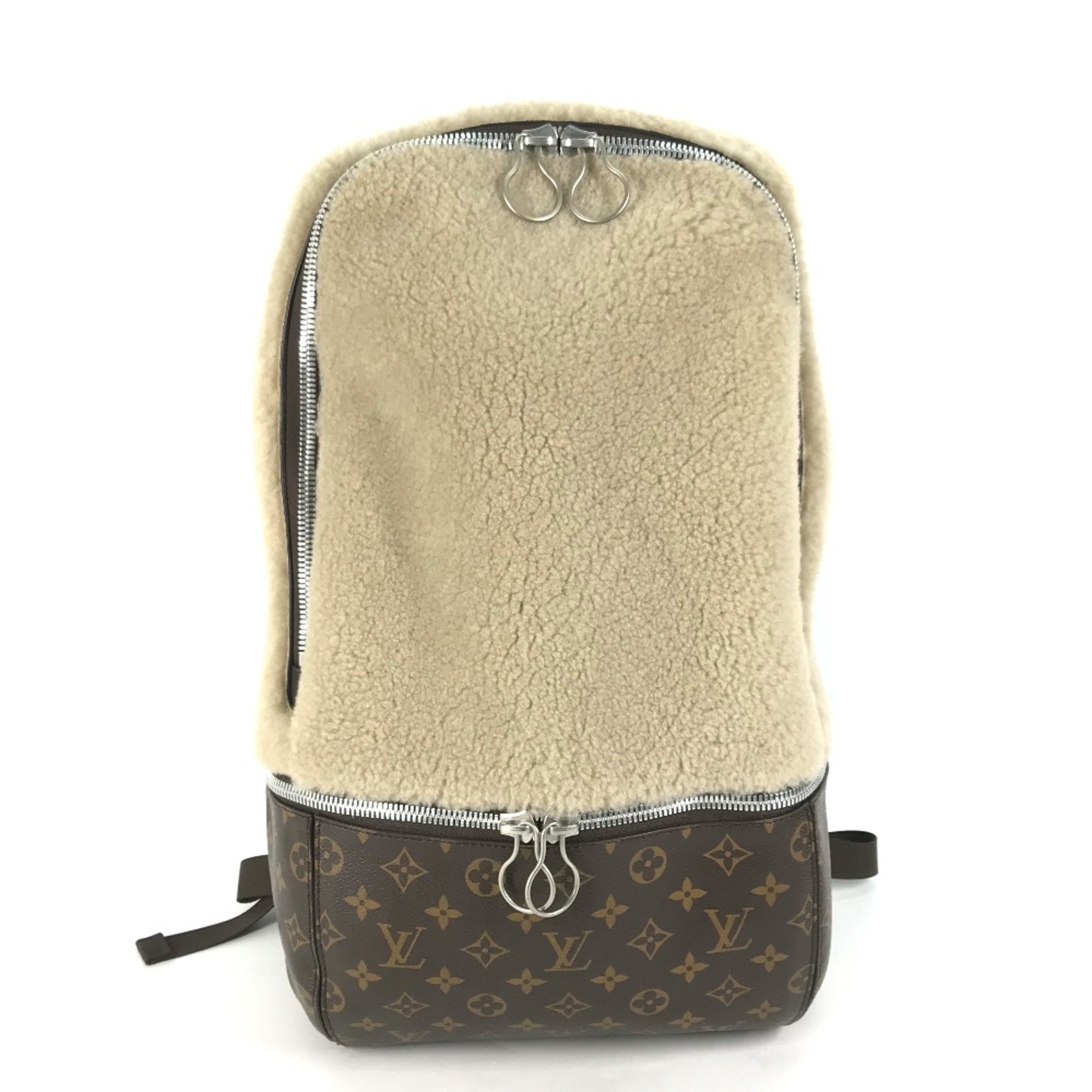 Louis Vuitton M40278 Monogram Marc Newson collaboration Bag Backpack Brown Ivory