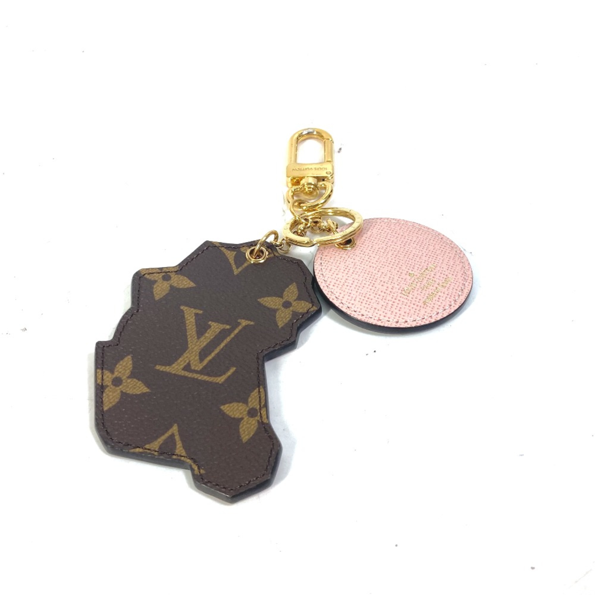 Louis Vuitton M62740 Monogram Bag Charm Palm Tree Headphones Key Holder pink