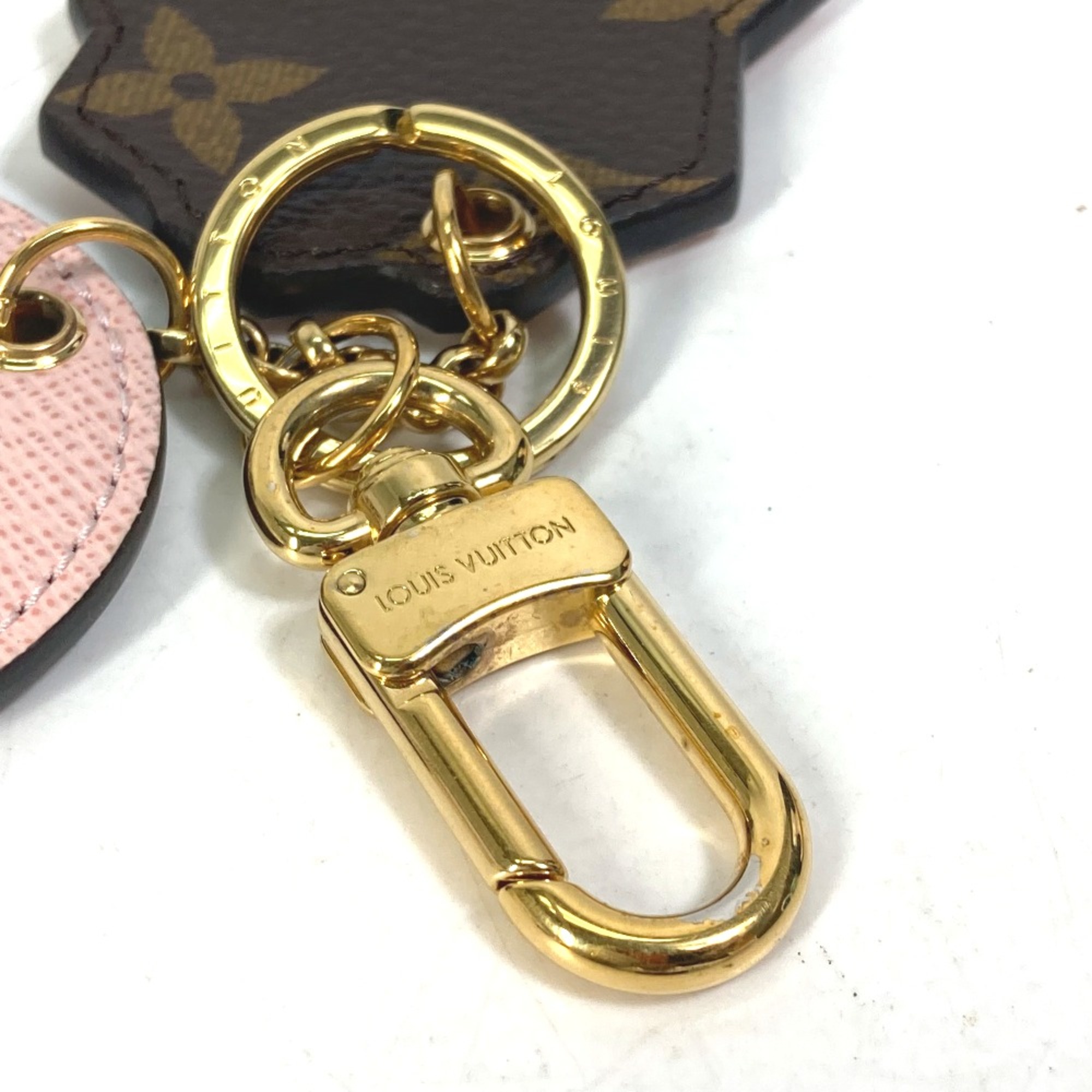 Louis Vuitton M62740 Monogram Bag Charm Palm Tree Headphones Key Holder pink