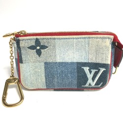 Louis Vuitton M68760 MonogramDenim Wallet Coin Compartment coin purse blue Red