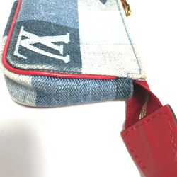 Louis Vuitton M68760 MonogramDenim Wallet Coin Compartment coin purse blue Red