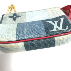 Louis Vuitton M68760 MonogramDenim Wallet Coin Compartment coin purse blue Red