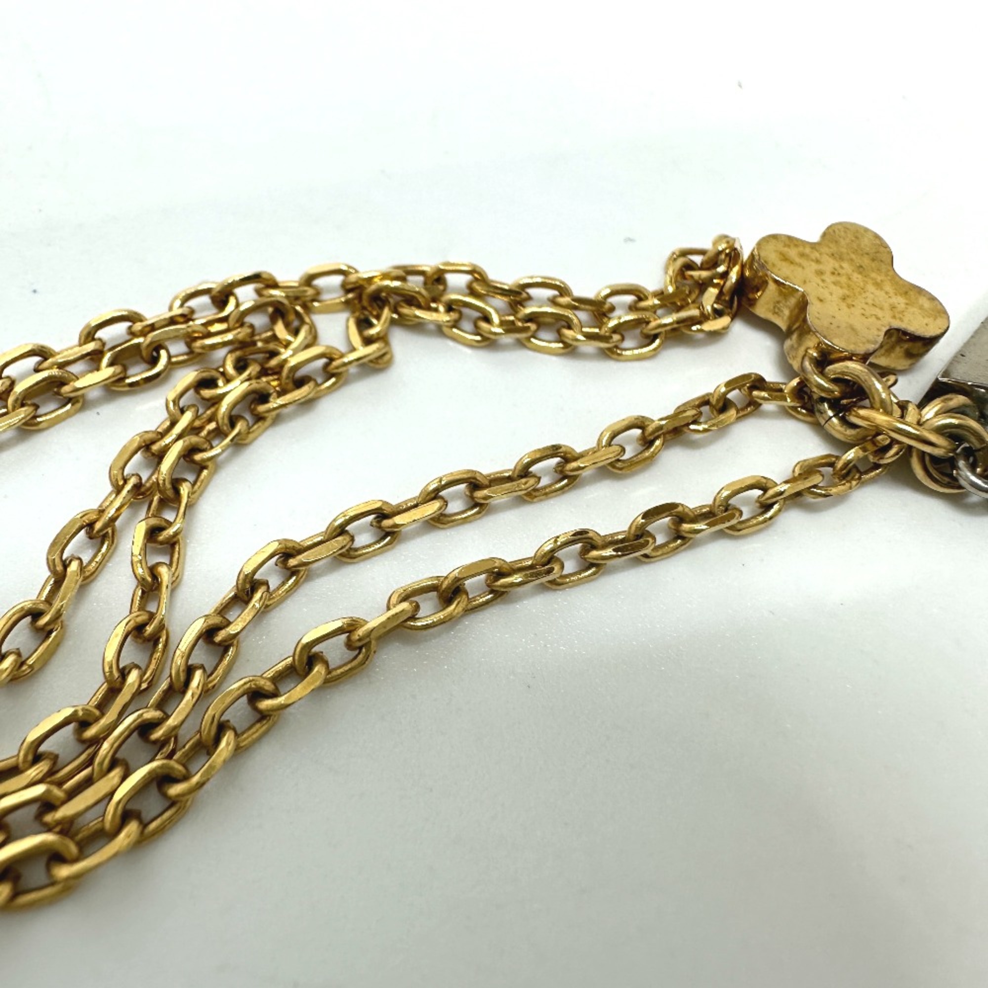 Louis Vuitton M67068 accessories rhinestones Chain Necklace Gold