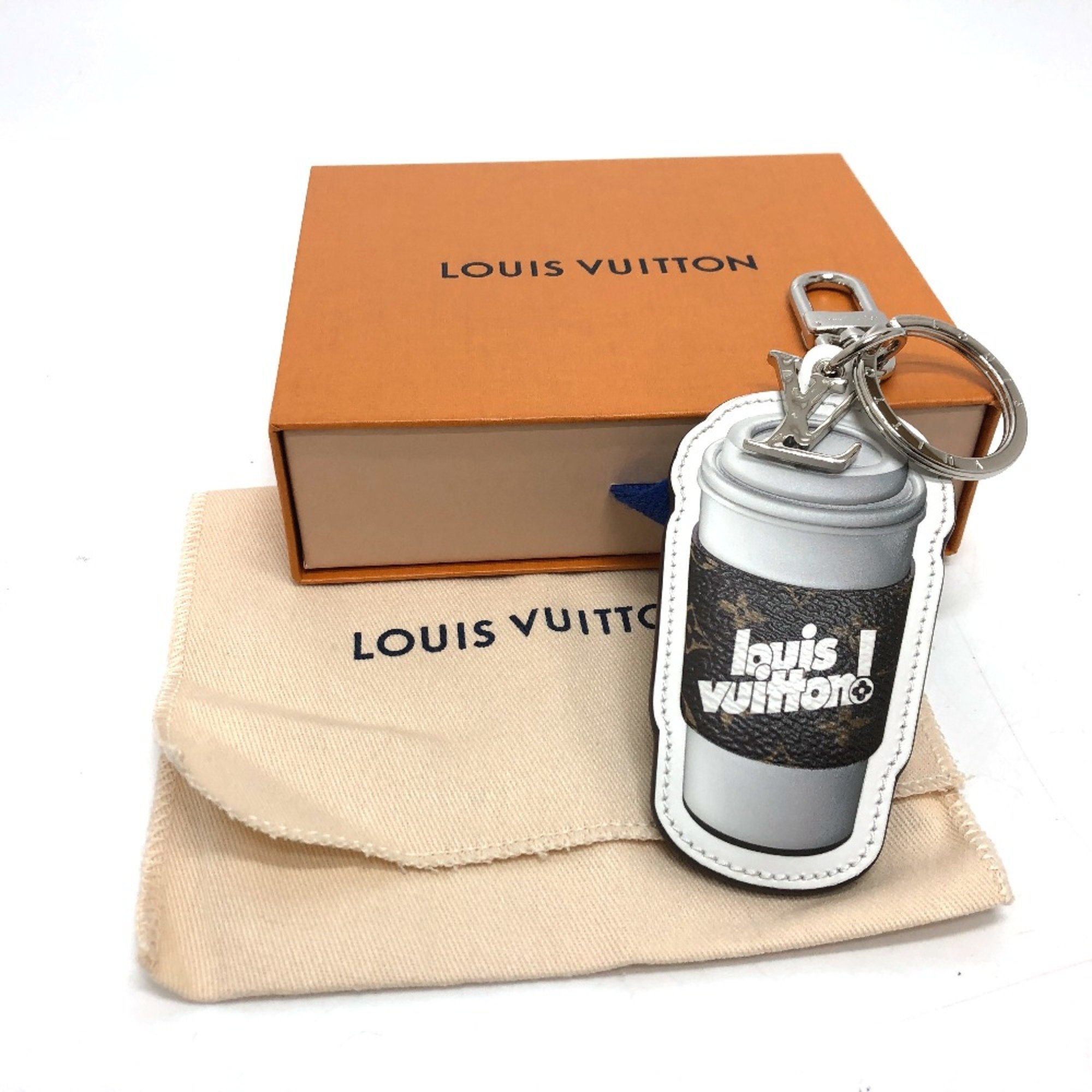 Louis Vuitton MP3108 Monogram Key Holder Bag Charm White SilverHardware