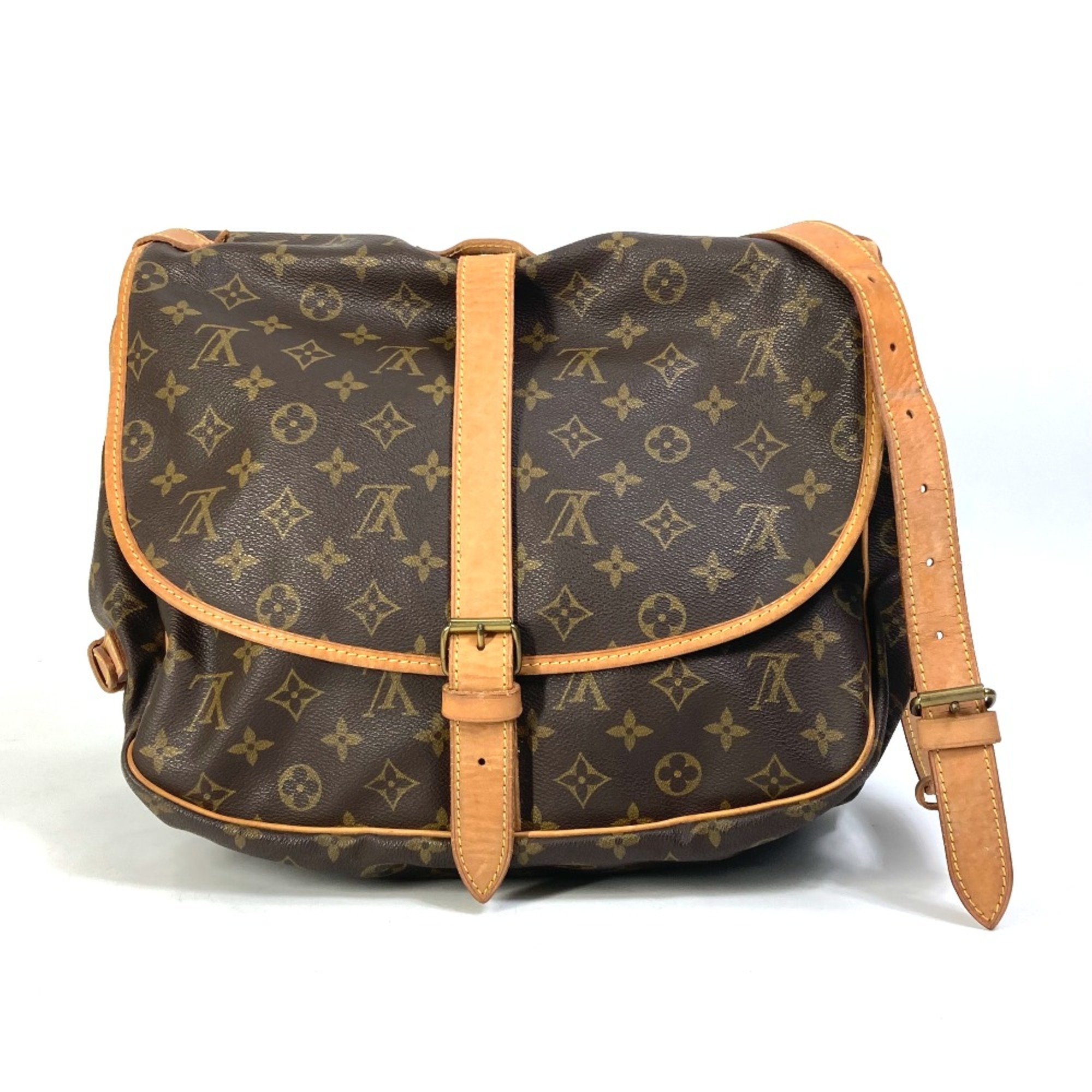 Louis Vuitton M42254 Monogram Crossbody Shoulder Bag Brown