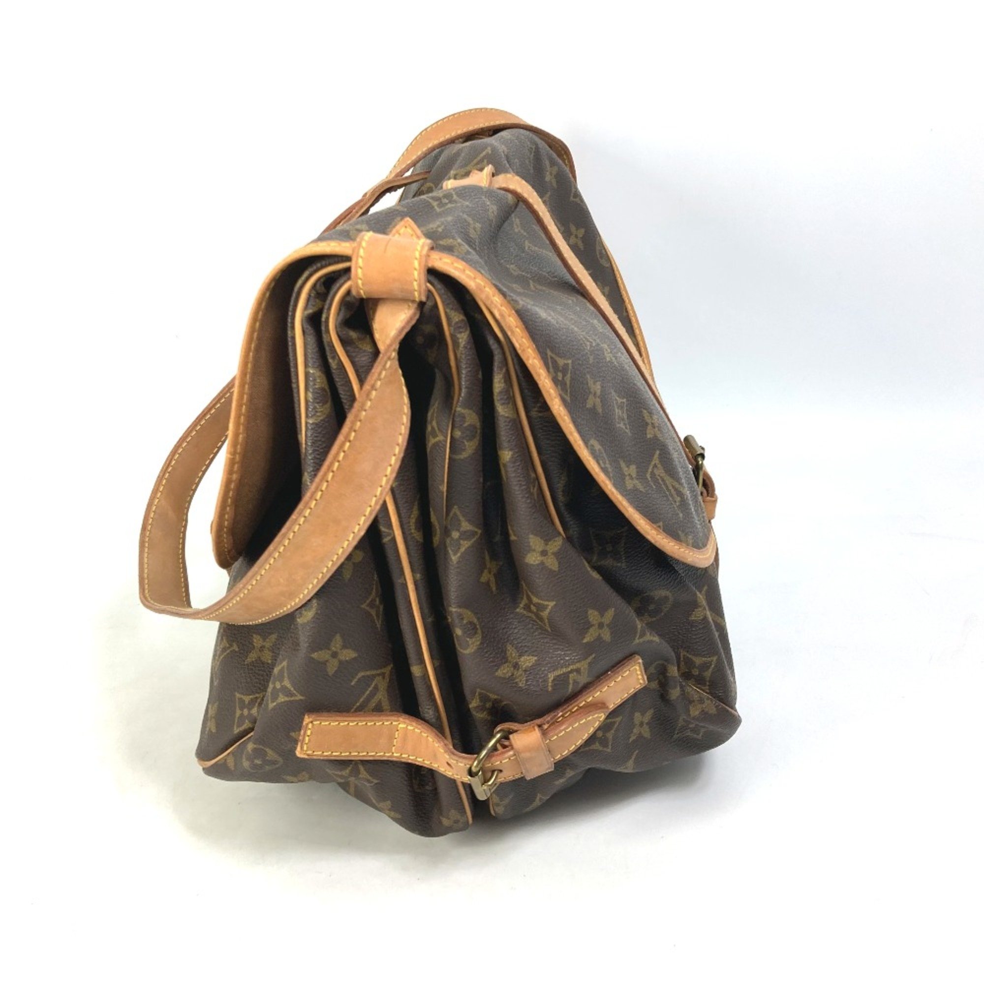 Louis Vuitton M42254 Monogram Crossbody Shoulder Bag Brown