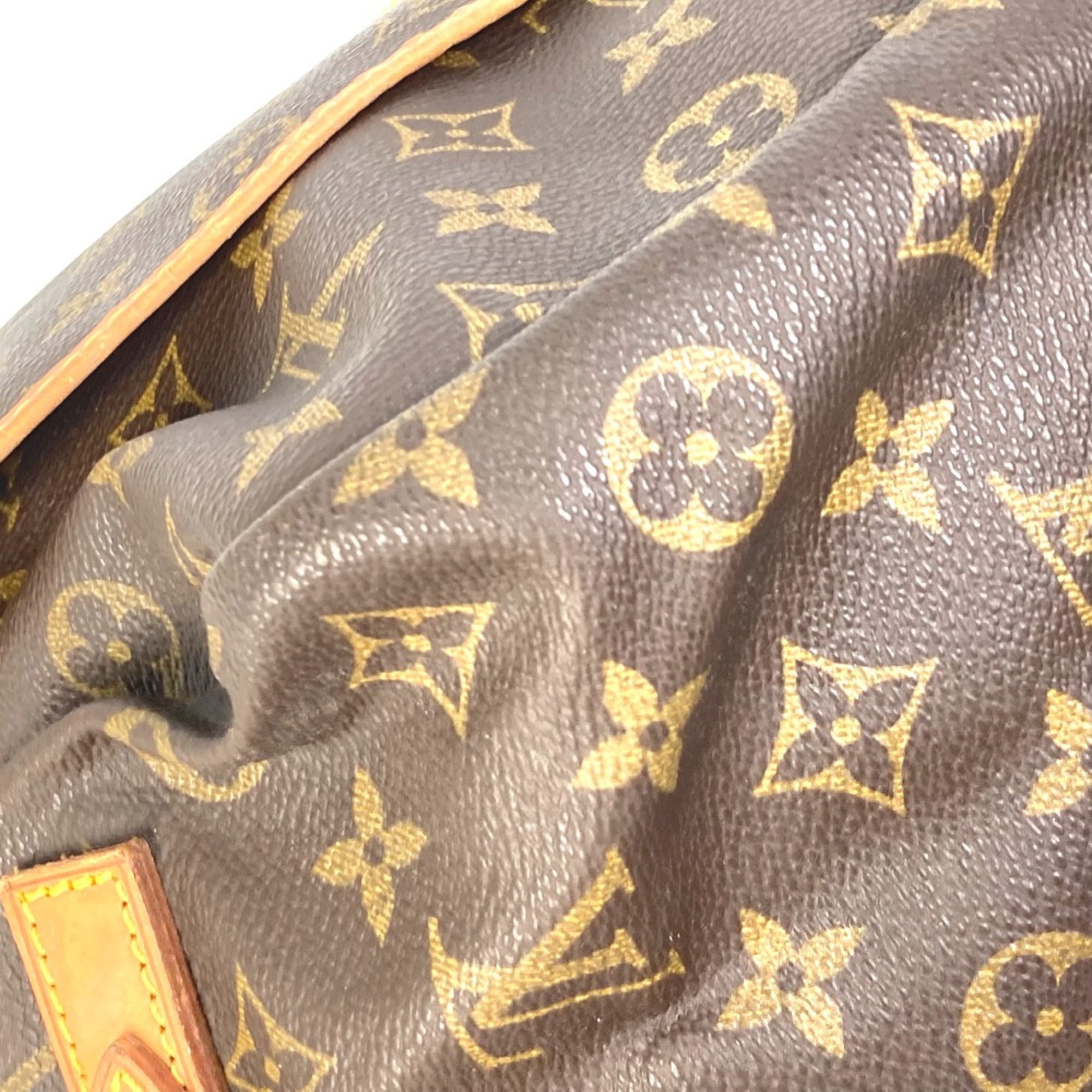 Louis Vuitton M42254 Monogram Crossbody Shoulder Bag Brown