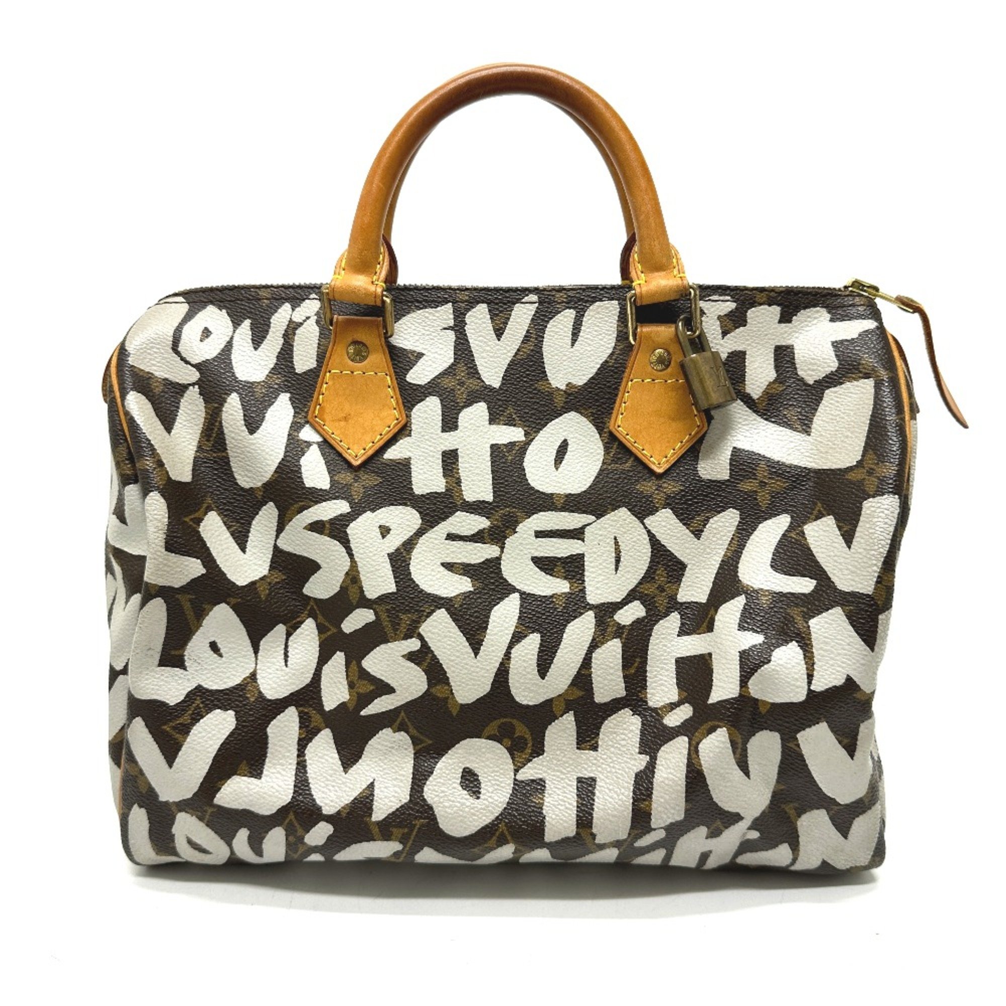 Louis Vuitton M92195 MonogramGraffiti Mini Duffle Bag Hand Bag Brown White