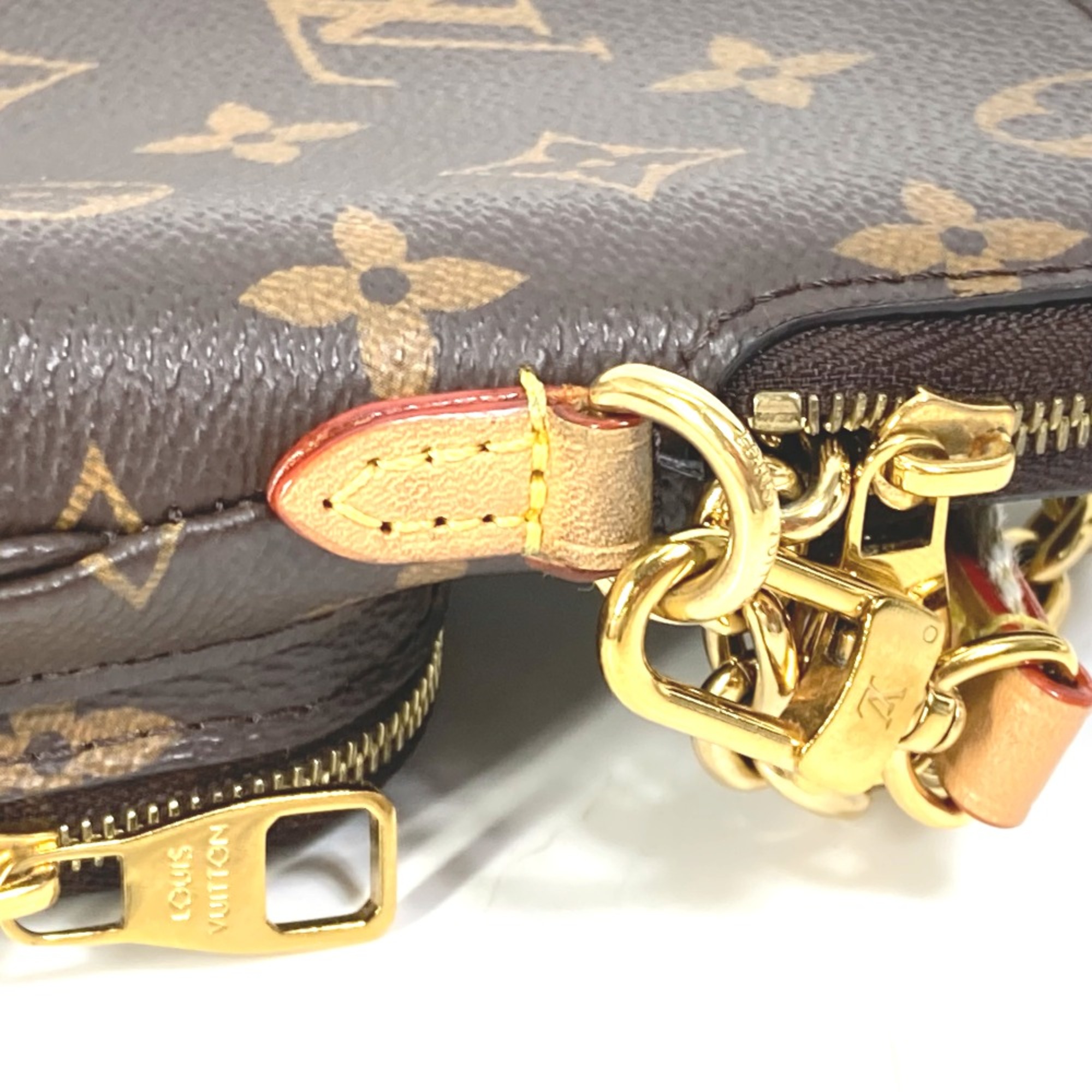 Louis Vuitton M80746 Monogram Crossbody Pochette Chain Bag Hand Bag Shoulder Bag Brown