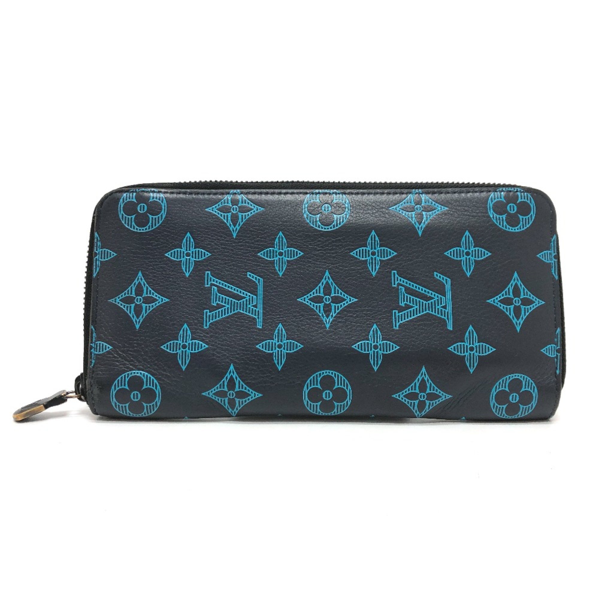 Louis Vuitton M82322 Monogram shadow Long Wallet Navy