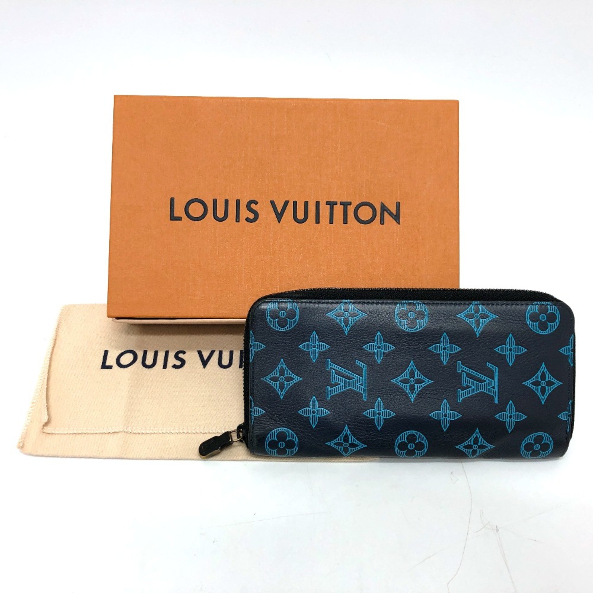 Louis Vuitton M82322 Monogram shadow Long Wallet Navy