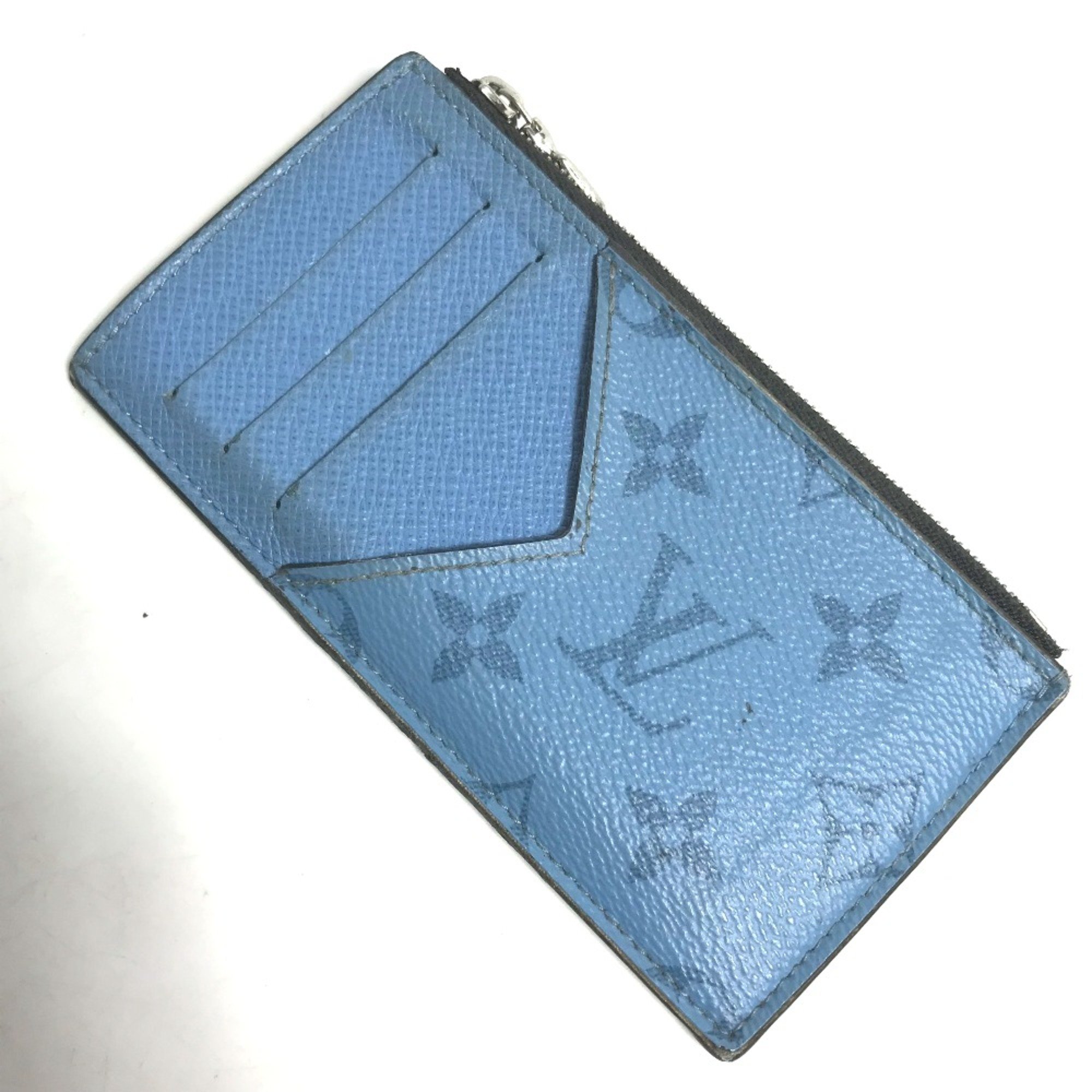 Louis Vuitton M30785 Taigalama Wallet Coin Compartment Fragment Case coin purse Denim blue blue