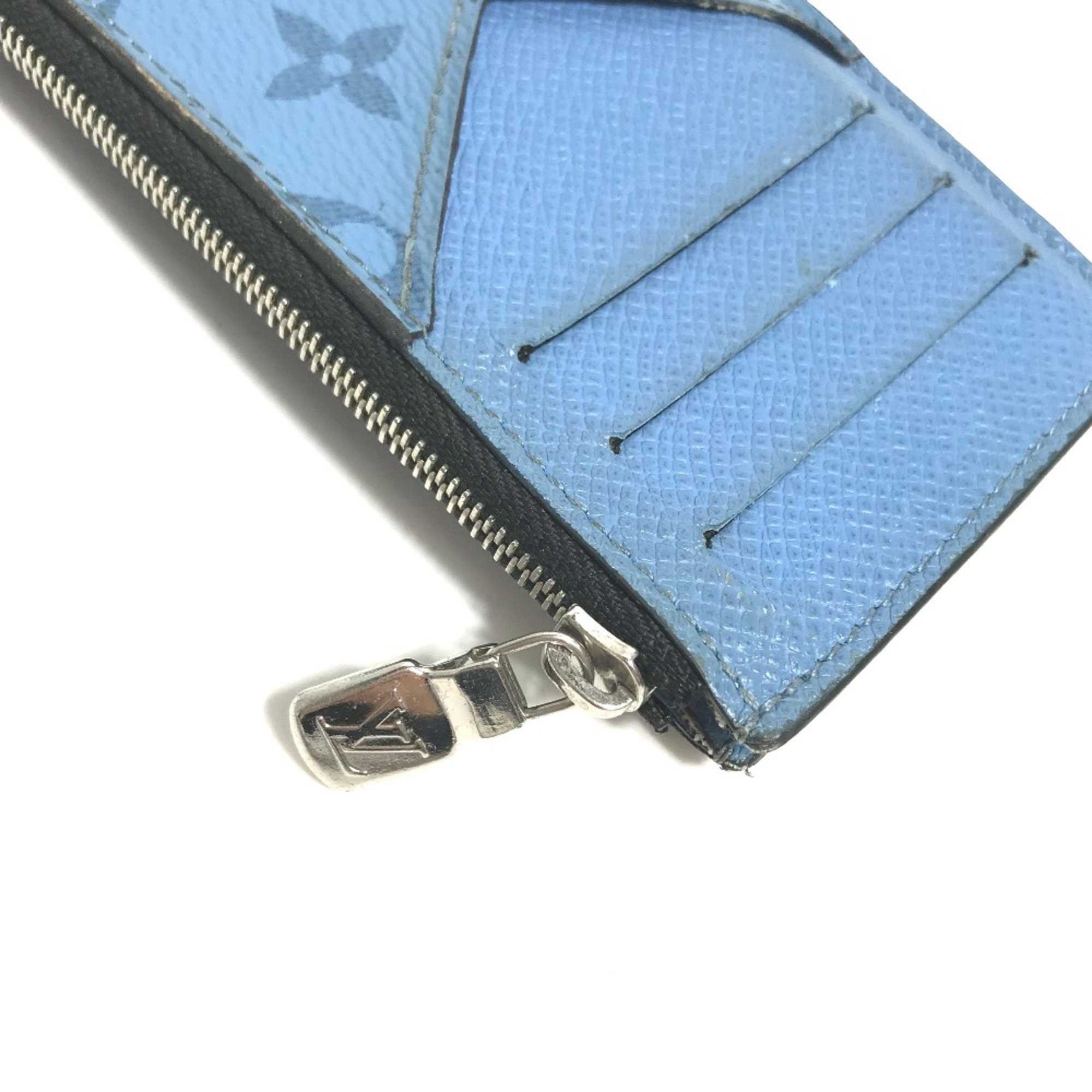 Louis Vuitton M30785 Taigalama Wallet Coin Compartment Fragment Case coin purse Denim blue blue