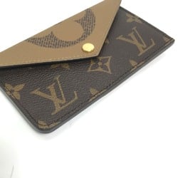 Louis Vuitton M81303 Monogram Giant Reverse L-shaped zipper Wallet Coin Compartment coin purse Brown