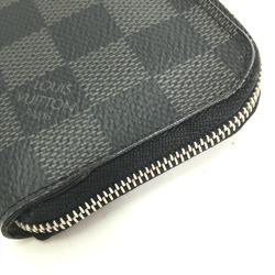 Louis Vuitton N61237 Damier Graphite L-shaped zipper coin purse Coin Compartment coin purse Black