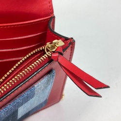 Louis Vuitton M69036 MonogramDenim Chain Wallet Long Wallet Shoulder Bag blue Red