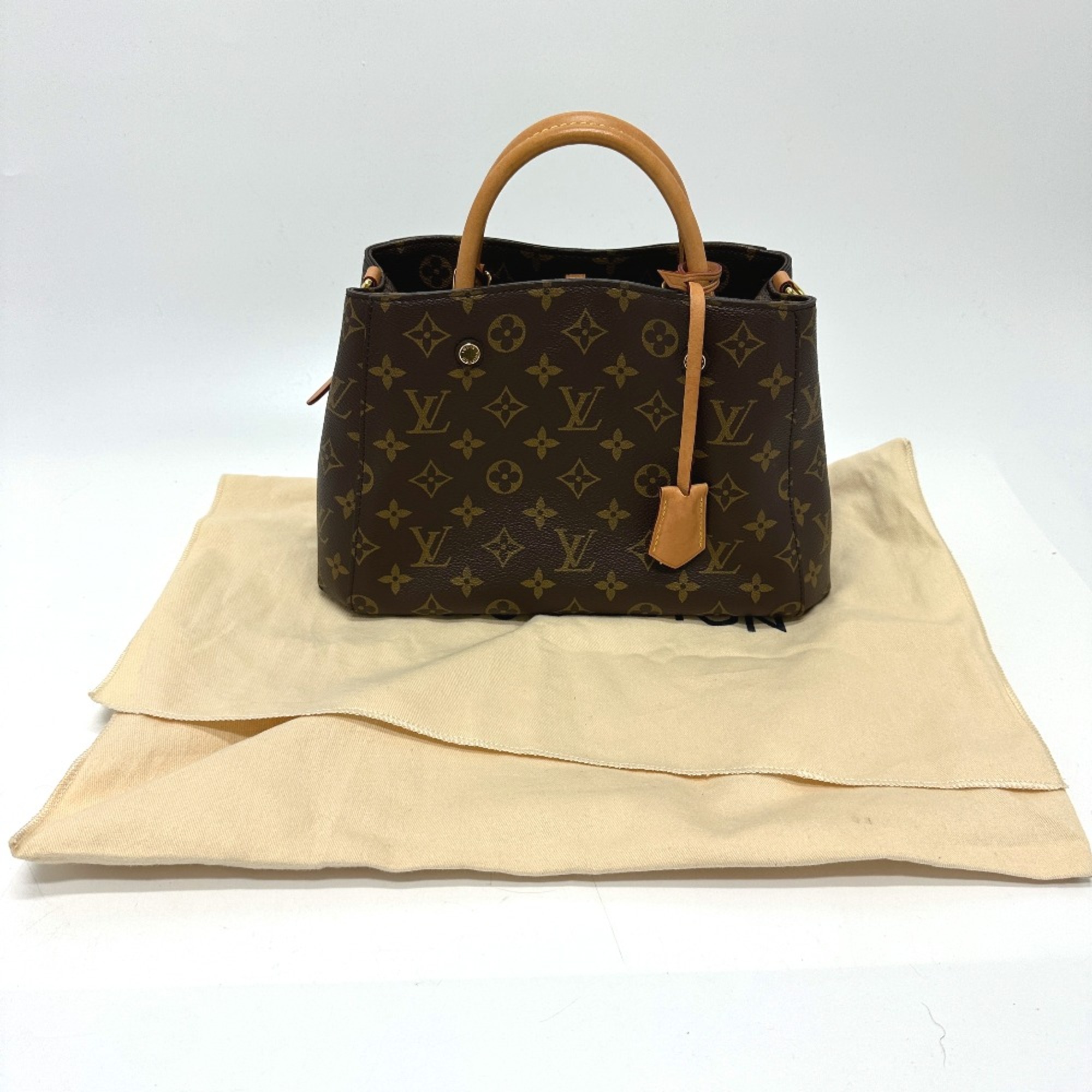 Louis Vuitton M41055 Monogram Hand Bag Brown