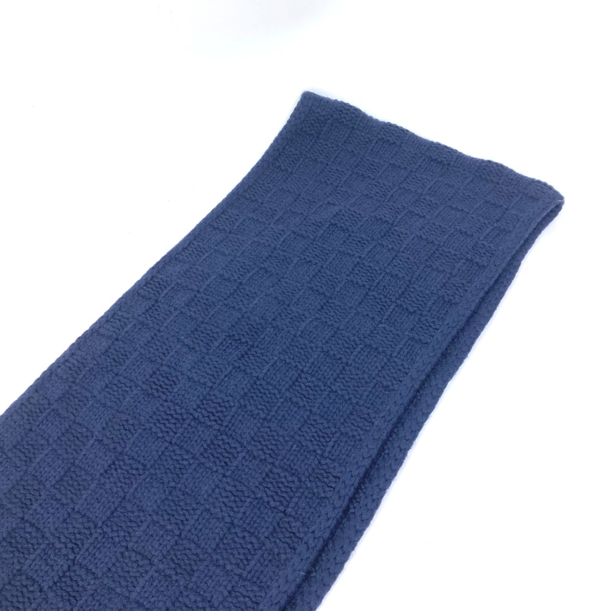 Louis Vuitton M70169 Damier leather patch tag Scarf Navy