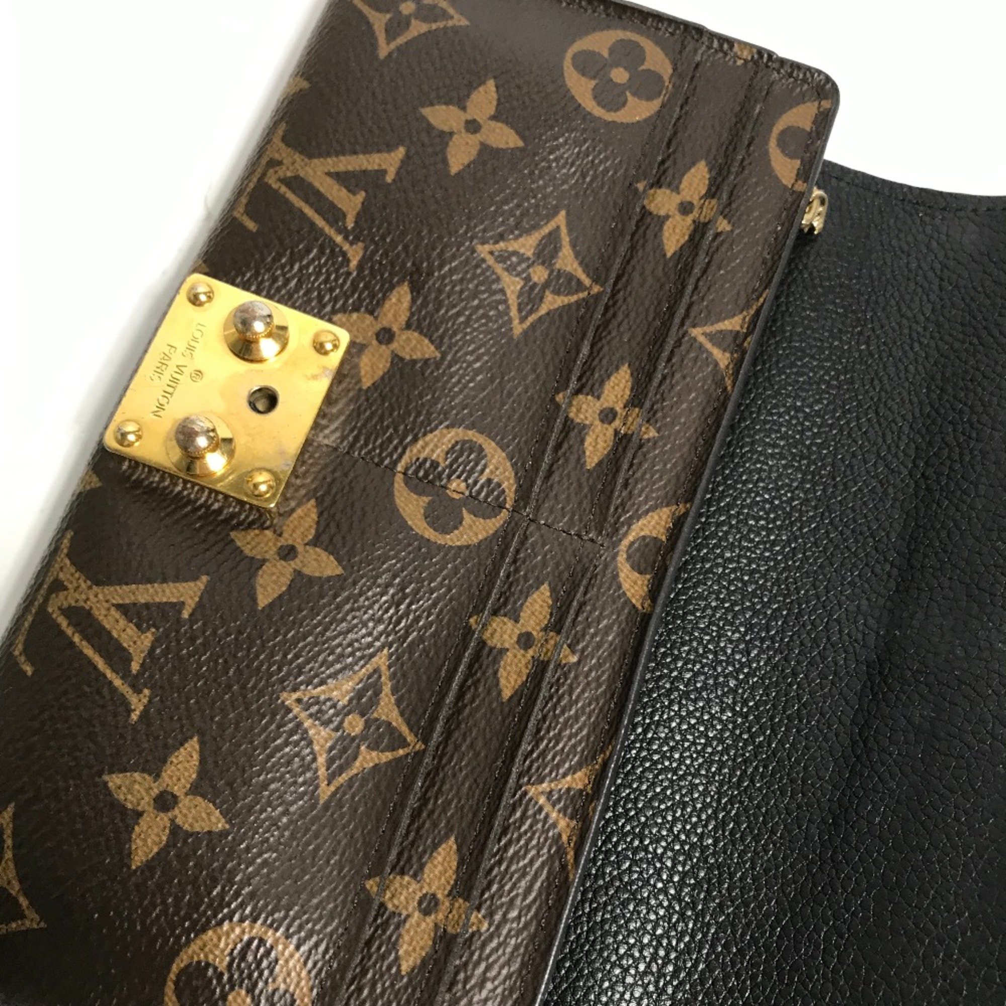 Louis Vuitton N90099 Monogram Exotic flap Long Wallet Brown